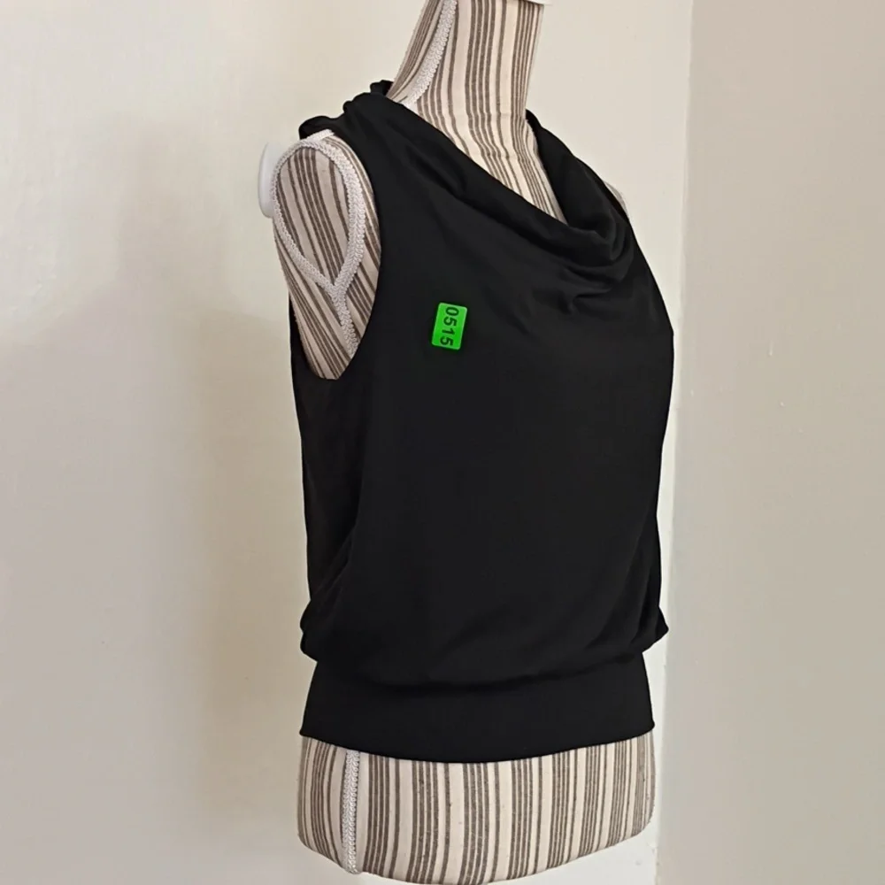 Frame Black Drape Neck Sleeveless Blouse NWT